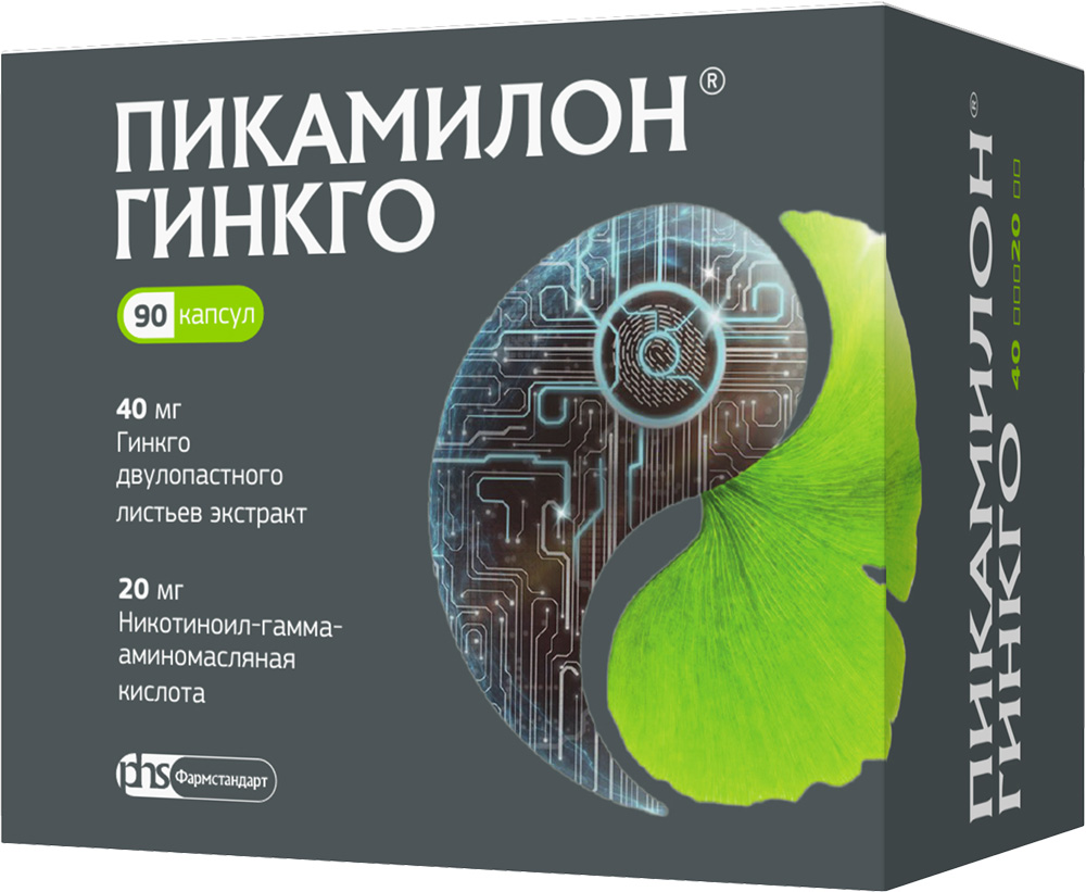 Пикамилон гинкго 40мг+20мг 90 шт. капсулы, фото №1