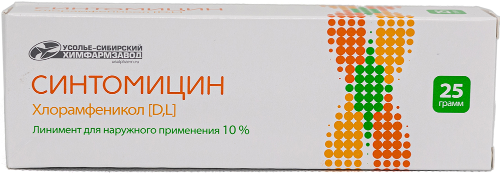 Синтомицин 10% 25г линимент для наружного применения